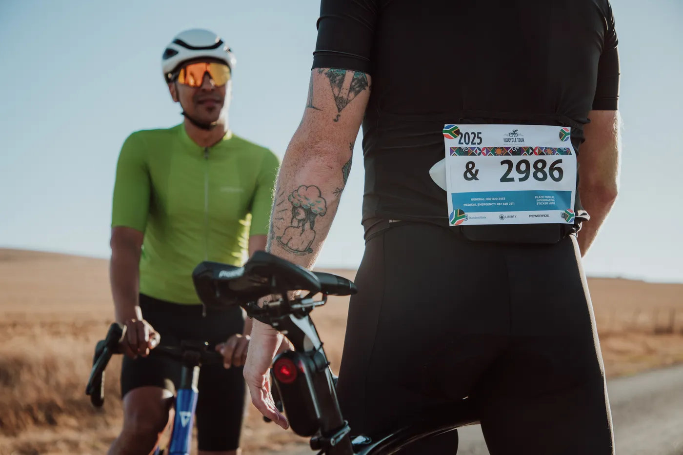 Cyclist with BibBoards race number